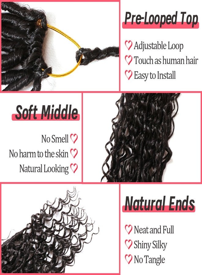 AMUMI Goddess Locs Crochet Hair-24 Inch 8 Packs Boho Faux Locs Crochet Hair for Black Women Pre Looped Soft Locs with Curly Ends (1B#, 24 Inch(Pack of 8)) - Image 3